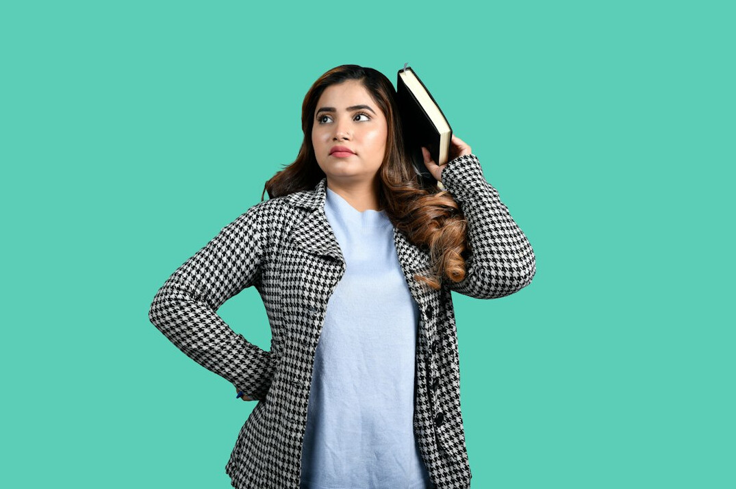 surprised reader with book